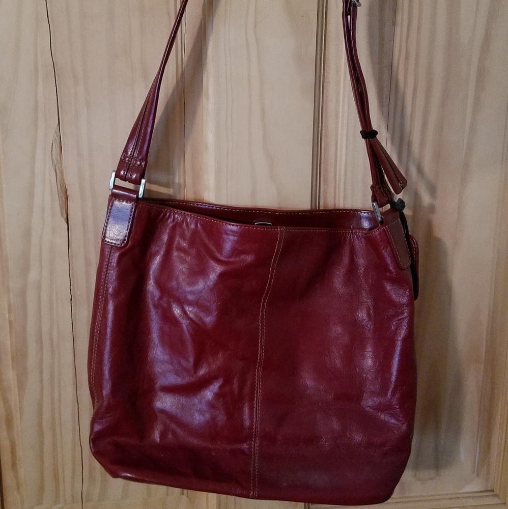 Liz Claiborne Dk burgandy leather bag